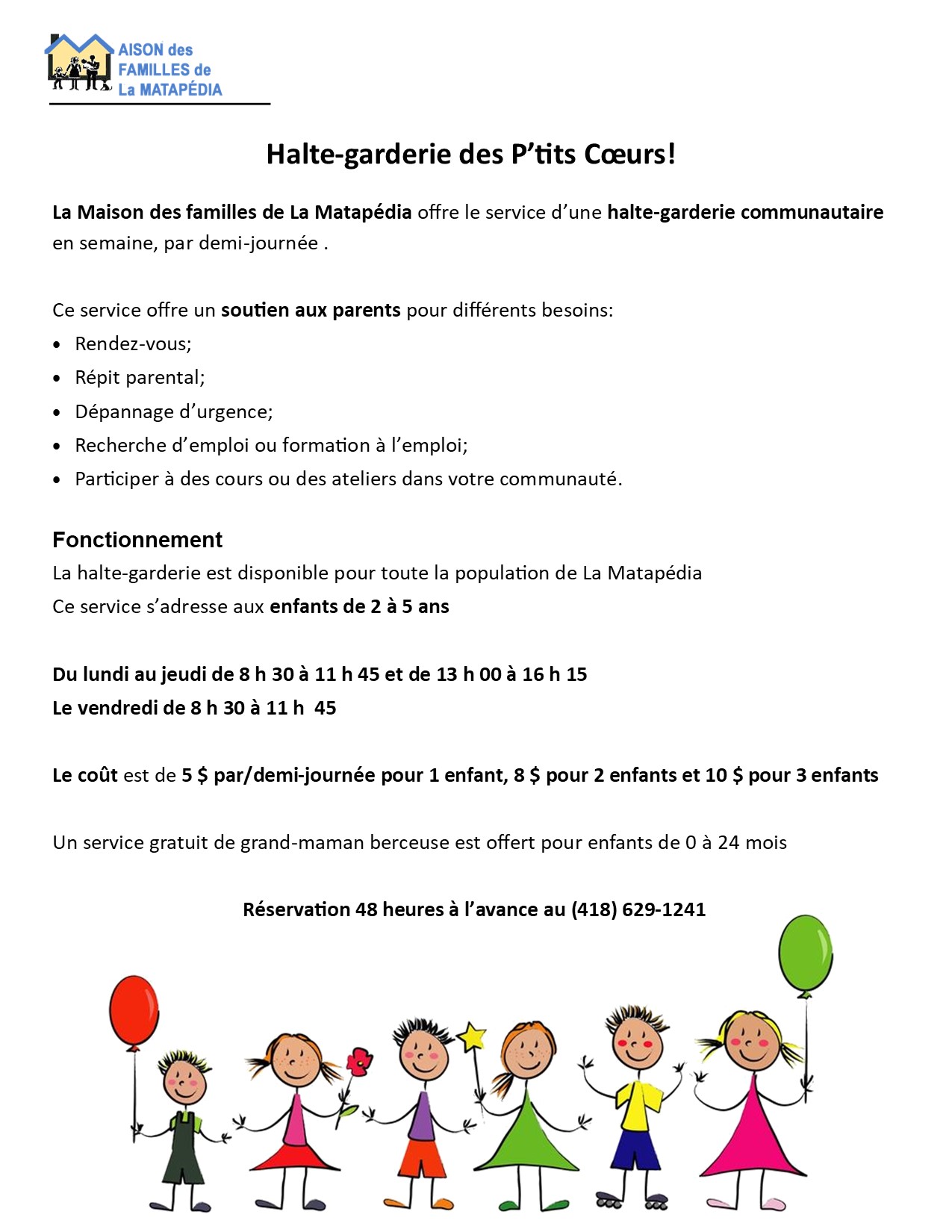 Famille Maison des familles de La Matapédia